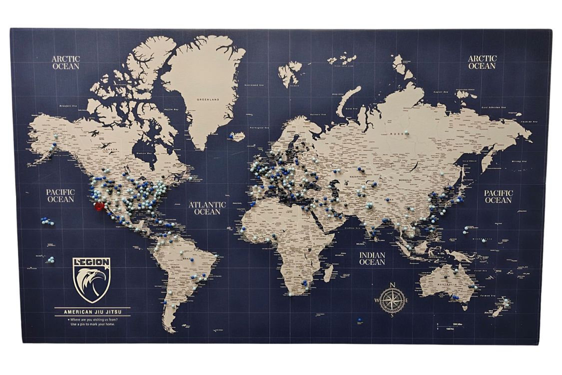 Legion visitor pin map showing where members and visitors traveled from around the world