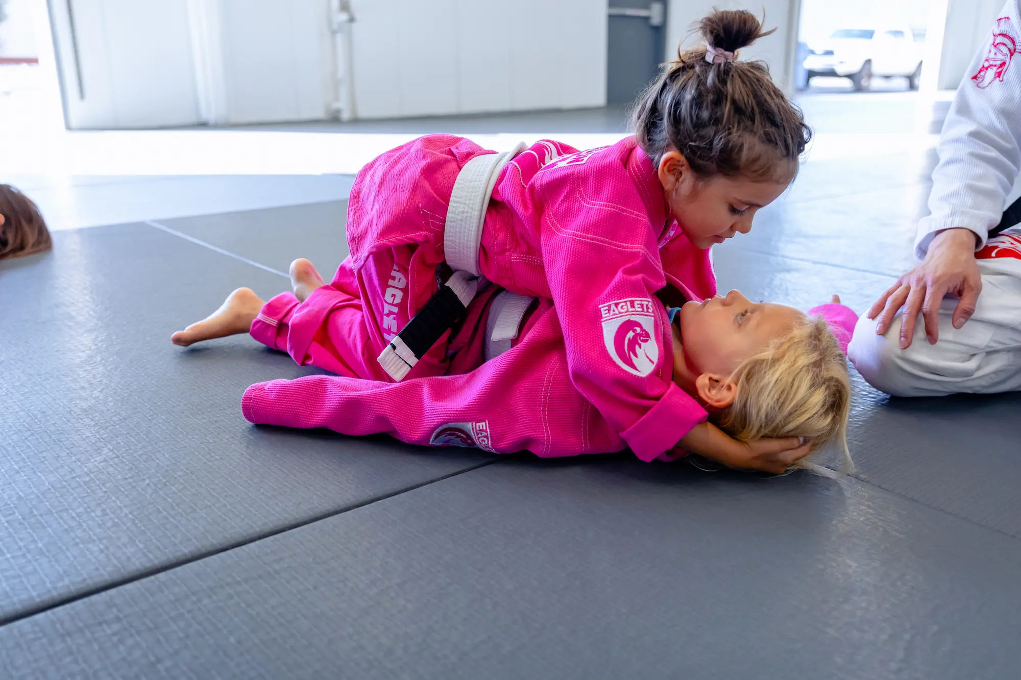 Kids ages 4 to 6 training jiu-jitsu at Legion in San Diego